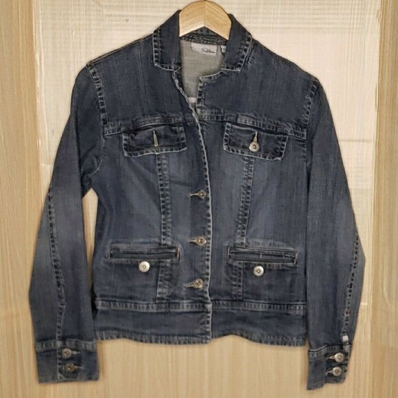 Chico's Jackets & Blazers - Chico's Platinum Womens Blue Denim Jacket Small